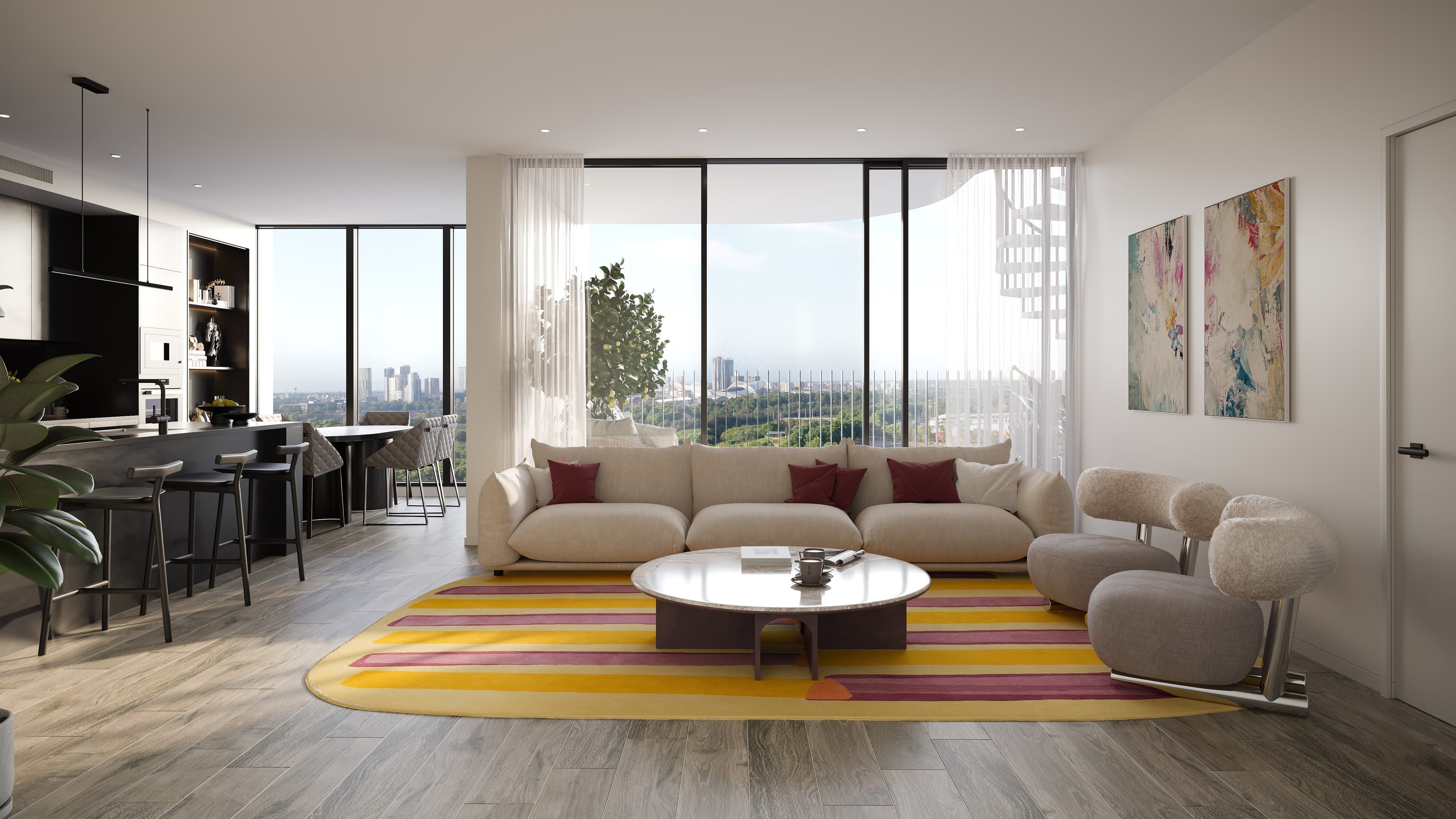 Penthouse C1502 living looking out