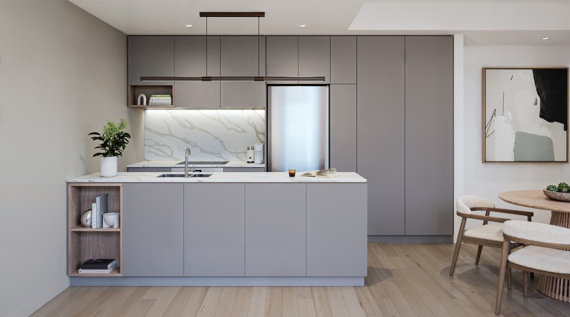 2 bedroom C7.08S kitchen (dark palette)