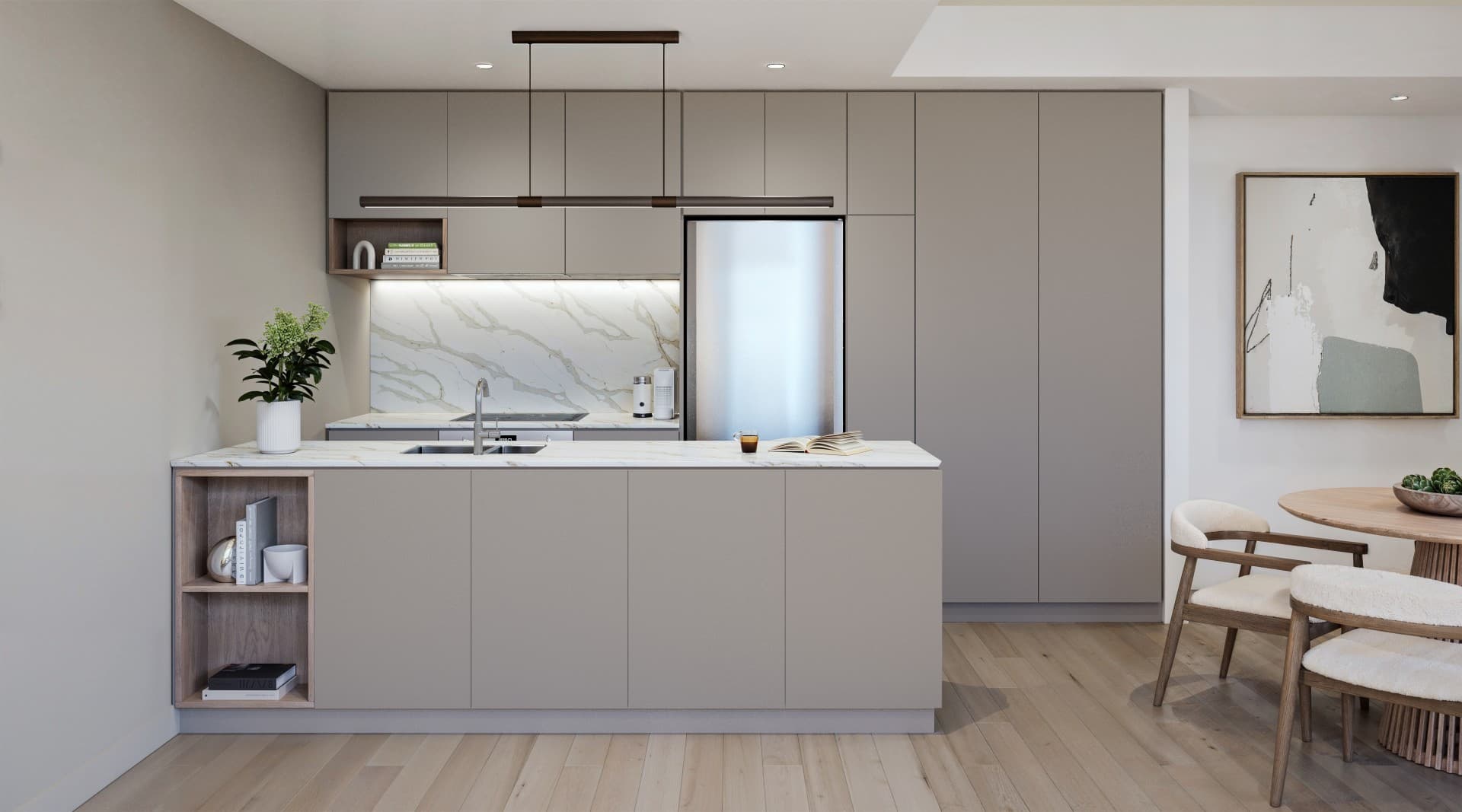 2 bedroom C7.08S kitchen (light palette)