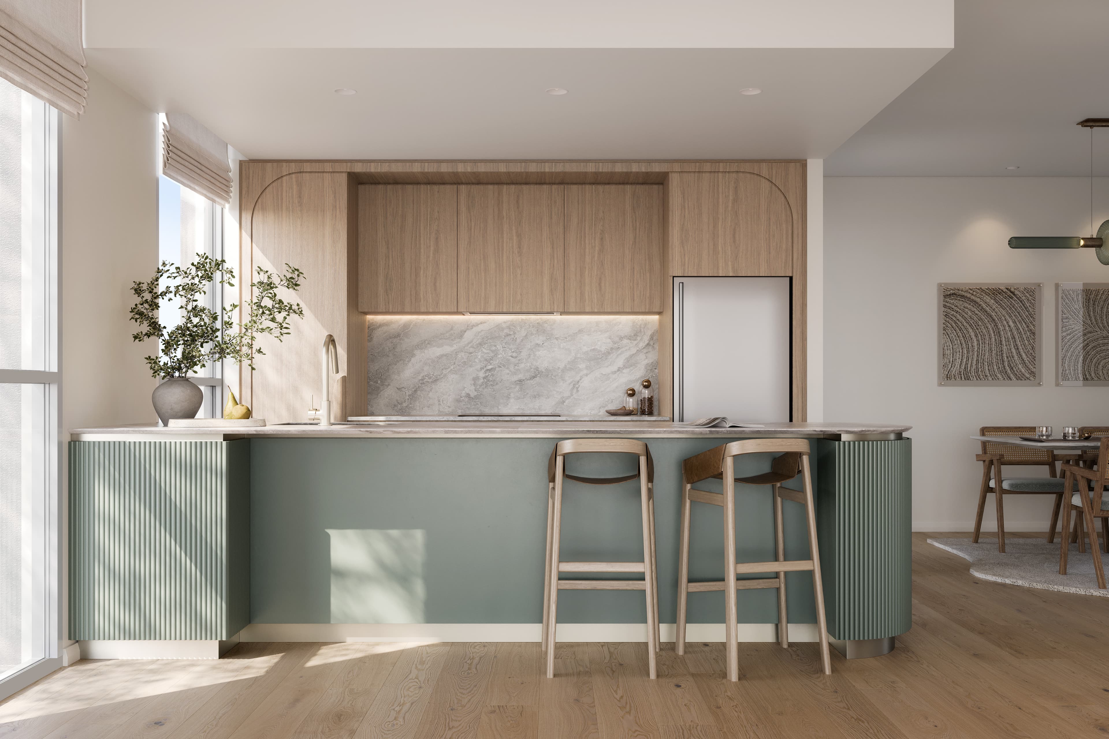 3 bed kitchen (river scheme)
